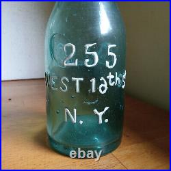 IRON PONTIL RARE D. L. O (D. L. ORMSBY) 255 WEST16th ST N. Y. 1850s SQUAT SODA BOTTLE