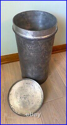 Ice Cream Can rare antq Keimer No Solder 12 qt NY City & Penna aprvd 18h x 8d