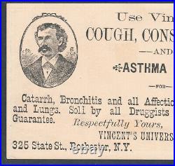 Indian Herb Remedy 1800's Davis Cure Vincents Medicine Rochester NY Trade Card