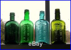 Instant Color Run Of 1 Dozen Lockport, N. Y. Gargling Oil Bottlesgreat Colors