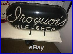 Iroquois Beer Buffalo New York Neon Sign AND Iroquois Wooden Beer Bottle Crate