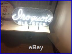 Iroquois Beer Buffalo New York Neon Sign AND Iroquois Wooden Beer Bottle Crate
