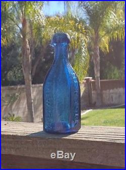 J & A Dearborn New York 8 Sided Cobalt Mineral Water Flawless Sided Cobalt