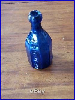 J & A Dearborn New York 8 Sided Cobalt Mineral Water Flawless Sided Cobalt
