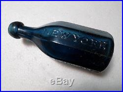 J. &A. Dearborn New York, Mineral Waters, Iron Pontil, Apl. Top, 8 Sided, Cobalt Blue