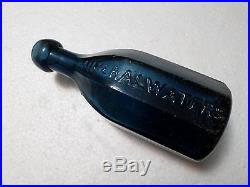 J. &A. Dearborn New York, Mineral Waters, Iron Pontil, Apl. Top, 8 Sided, Cobalt Blue