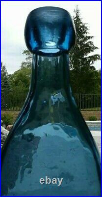 J. C PARKER & SON New York colbalt blue bottle