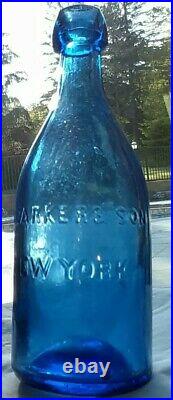 J. C. Parker & Son New York / Pontiled Cobalt Blue Soda