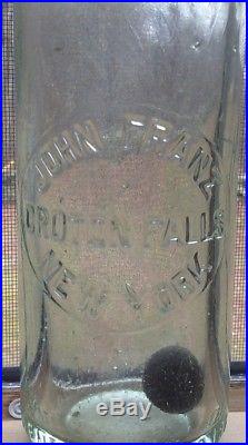 JOHN FRANZ CROTON FALLS NEW YORK Blob Top Soda Bottle Marble Stopper 1880's EXC