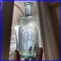 JOHN HEBERHARDT -PHARMACIST NY NEW YORK Druggist Citrate Medicine Antique Bottle