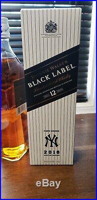 Johnnie Walker Black Label 2018 NY Yankee Limited Edition Full Bottle & Box