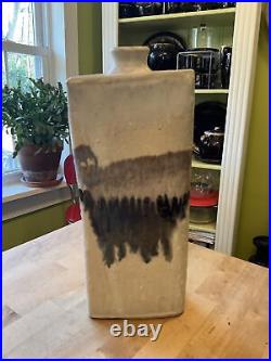 Judy Jackson New York Early Hand Thrown 12 Abstract Vase Bottle Signed Pottery