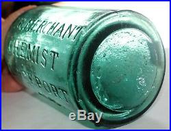 KILLER Colored Pontiled G. W. MERCHANT CHEMIST LOCKPORT NY Cylinder No Reserve