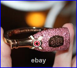 Kate Spade NY Make Magic Champagne Bottle Hinged Bracelet ROSE GOLD CRYSTALS