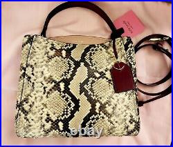 Kate Spade fleur snake embossed small leather satchel NWT