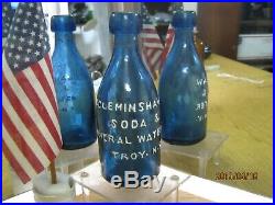Killer Cobalt Blue Pontiled C. Cleminshaw Soda & Mineral Watertroy N. Y