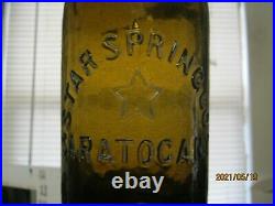 Killer Yellow Olive Amber Colorstar Spring Co. Mineral Watersaratoga, N. Y