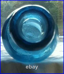 LANCASTER GLASS WORKS NEW YORK pontiled cobalt blue soda water