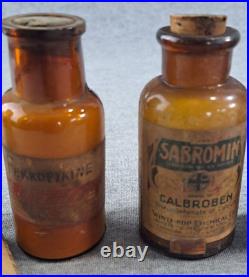 LOT of 11 Antique Pharmacy NY Chemist Medical Bottle LABEL contents some unopen