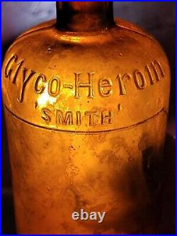 Large Embossed Martin H. Smith Co. Chemists New York Empty Amber Bottle