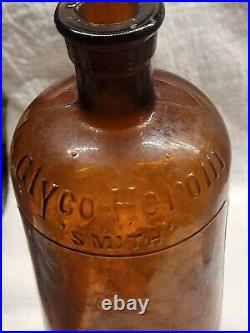 Large Embossed Martin H. Smith Co. Chemists New York Empty Amber Bottle