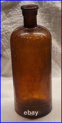 Large Embossed Martin H. Smith Co. Chemists New York Empty Amber Bottle