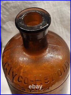 Large Embossed Martin H. Smith Co. Chemists New York Empty Amber Bottle