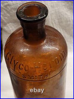 Large Embossed Martin H. Smith Co. Chemists New York Empty Amber Bottle