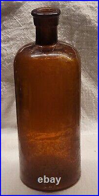 Large Embossed Martin H. Smith Co. Chemists New York Empty Amber Bottle