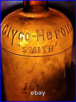 Large Embossed Martin H. Smith Co. Chemists New York Empty Amber Bottle