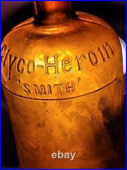 Large Embossed Martin H. Smith Co. Chemists New York Empty Amber Bottle