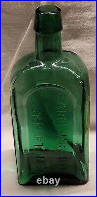 Large Lockport Green Gargling Oil Lockport New York Nice Sunken Panels