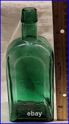 Large Lockport Green Gargling Oil Lockport New York Nice Sunken Panels