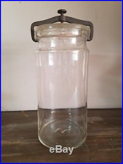 Large Whitall Tatum & Co Philadelphia New York Clear Museum Specimen Jar w Clamp