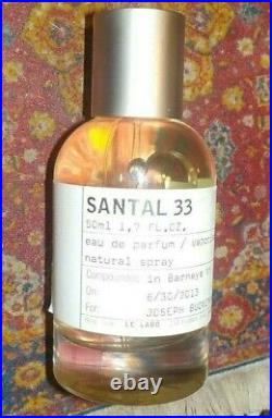 Le Labo Santal 33 50ml 1.7oz eau de parfum Full Bottle Barneys NY 2013