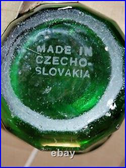 Leewood Soda Emerald Green Czech Glass Seltzer Bottle Tuckahoe NY