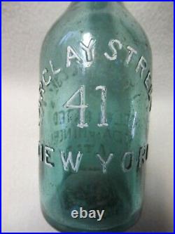 Light Green J Tweddle Jrs 41 Barclay St Iron Pontil Blob Top NY City Soda Bottle