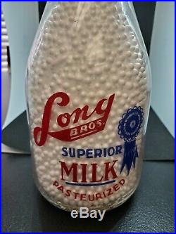 Long Bros Dairy Milk Bottle 1Qt New York 2 color rare bottle Collection