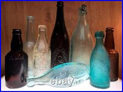 Lot of 8 Antique Glass Beer Bottles Vintage 1856-1920 New York City Breweriana