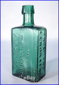 Merchant Chemist Lockport Ny Nice Green Color Medicine Bottle