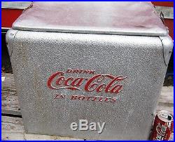 MID Century Modern USA Aluminum Coca Cola Soda Bottle Advertising Art Cooler Ny