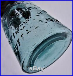 MINT Darker Aqua Jar AYERS & LEWIS PREMIUM BAKING POWDER BUFFALO, NY