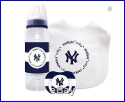 MLB New York Yankees 3 Piece Baby Giftset, Baseball League Bib Bottle Pacific