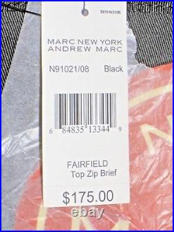 Marc New York Andrew Marc Fairfield Canvas Messenger Briefcase Bag Top Zip Black