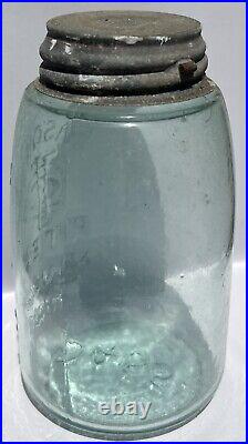 Mason's Patent Nov 30th 1858 Fruit Jar + Canning Lid Crude Bubbly NY USA 1870s