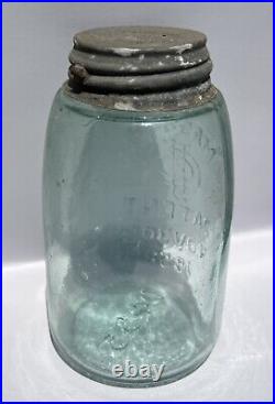 Mason's Patent Nov 30th 1858 Fruit Jar + Canning Lid Crude Bubbly NY USA 1870s