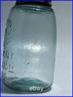 Mason's Patent Nov 30th 1858 Fruit Jar + Canning Lid Crude Bubbly NY USA 1870s