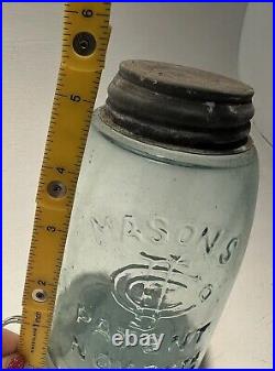 Mason's Patent Nov 30th 1858 Fruit Jar + Canning Lid Crude Bubbly NY USA 1870s