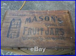 Masons Patent 1858 Fruit Jars Box Lockport Glass Works NY Canning