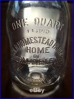 Milk Bottle Quart Washingtonville NY Sherman R. Lewis Orange County